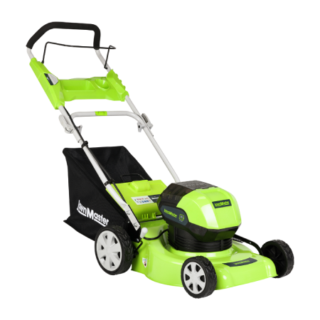 Green electric push lawnmower
